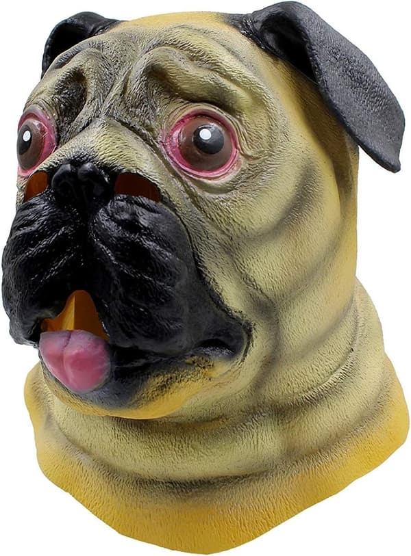 [LD]Halloween Kostymefest Dyrehode Latexmaske Mops Hund