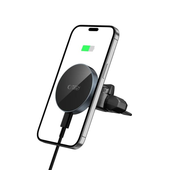 Tech-Protect 15W Magnetisk MagSafe Lader Kompatibel med Luftventil Svart 180