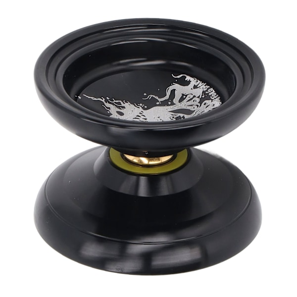 Yoyo Ball Svarar inte Aluminiumlegering Stabilitet Avancerad Yoyo med 3st Strings Glove Svart