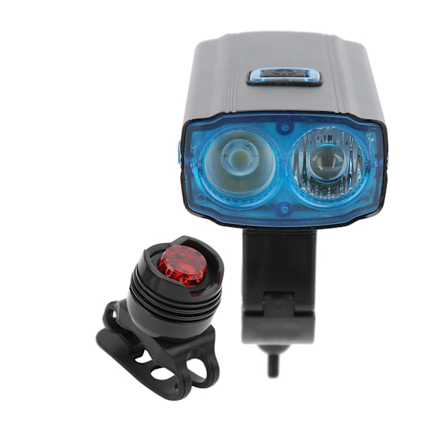 USB genopladelig cykellygte Cykelforlygte Natlygte med baglygte