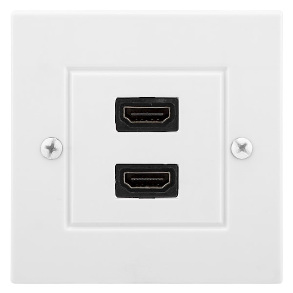 Vit Dual Port HDMI Väggplatta Panel för Hotell Hemmakontor Building US Standard