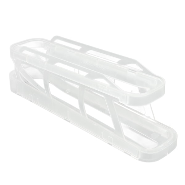 Rolling Egg Dispenser 2-vånings utrymmesbesparande automatisk roll down ägghållare för kylskåp bänkskiva Transparent