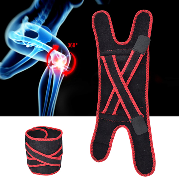 1 par Justerbara Tryckfördelade Knäskydd för Knäskålen Utomhus Cykling Klättring Sport Knäskydd Dämpning Andningsbar Svart Röd Kant