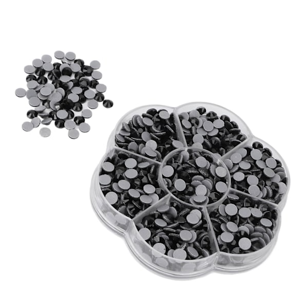 1000 stk. Rhinestones Skinnende Gennemsigtige Dekorative Neglekunst Forsyninger til Piger Kvinder JM201 Sort