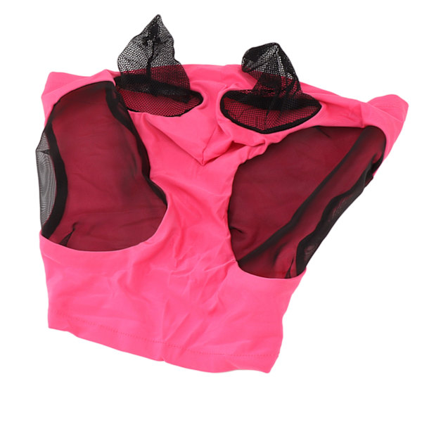 Horse Mesh flugmask Andas elastisk hästansiktsmask med öronskydd Ridutrustning för ridsport Rose Red