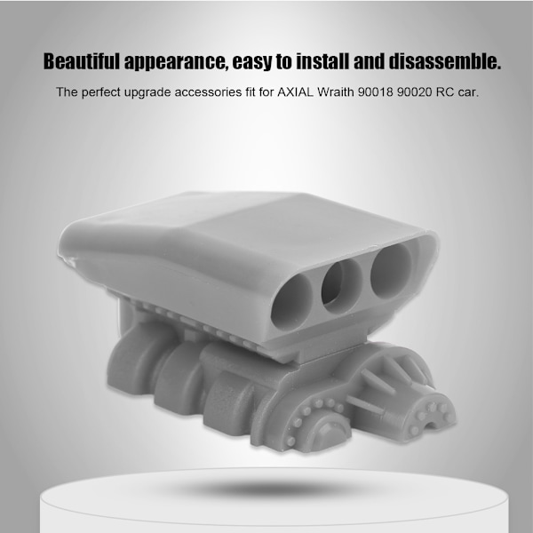 Universal RC Bil Superlader Hette Luftinntaksskovel Motorhette Luftventil Passer for AXIAL Wraith 90018 90020 RC Bil Grå