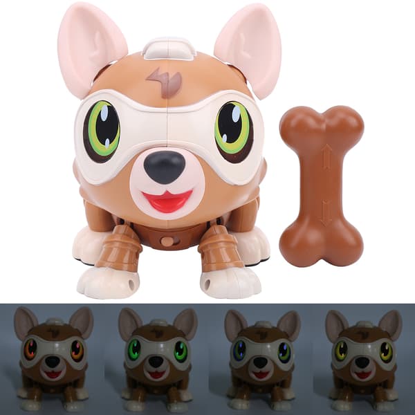 Voice Control Robot Dog Multifunctional Touch Smart Sensor Dog Model Toy (Brown)