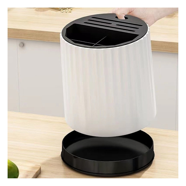 Roterande knivhållare Plast Universal Multifunktionell Köksätpinnar Knivblock Utensil Stand