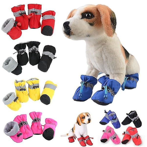 Vedenpitävät talvikengät Chihuahua-koiralle - L Pink