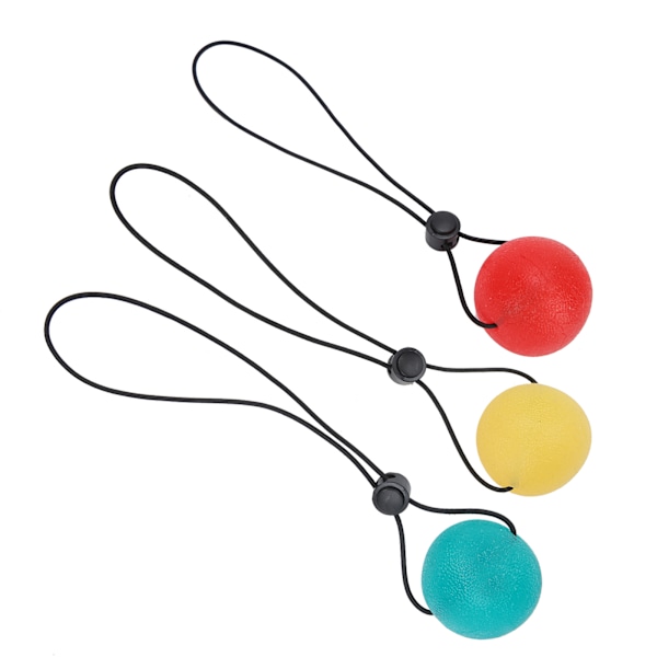 3st Stressrelief Grip Ball Hand Handled Rehabilitering Styrketräning Massageboll (Gul 15 Grader Röd 25 Grader Grön 35 Grader)