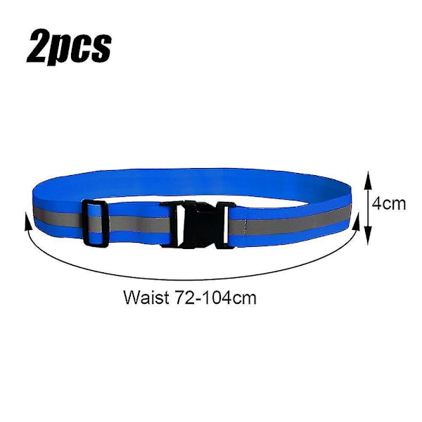 Reflekterande Glow Belt Säkerhetsutrustning för Löpning Cykling - Blå (2-pack)