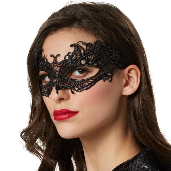 tectake Svart blondemaske Sommerfugl Black Svart