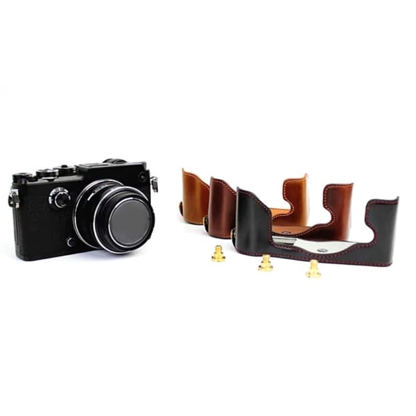 Olympus PENF læderetui Kaffe Brun brown