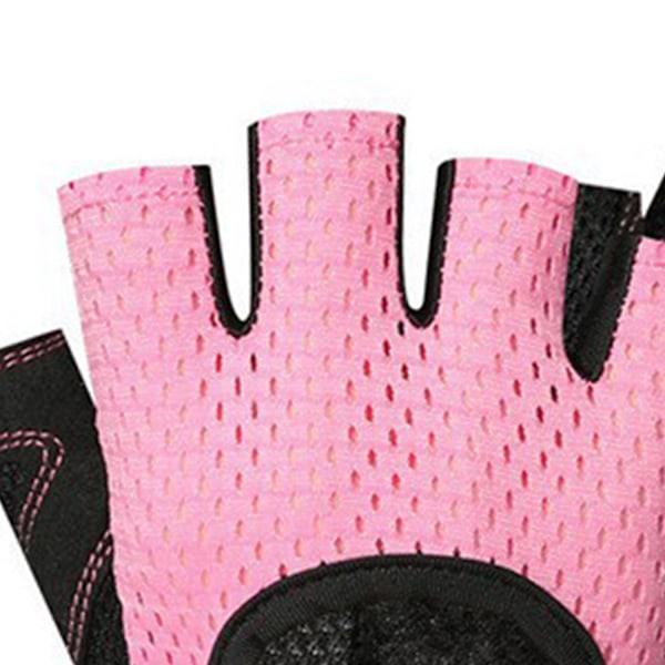 Treningshansker for menn og kvinner Treningshansker for styrkeløft Sykling Trening Halvfinger Rosa M