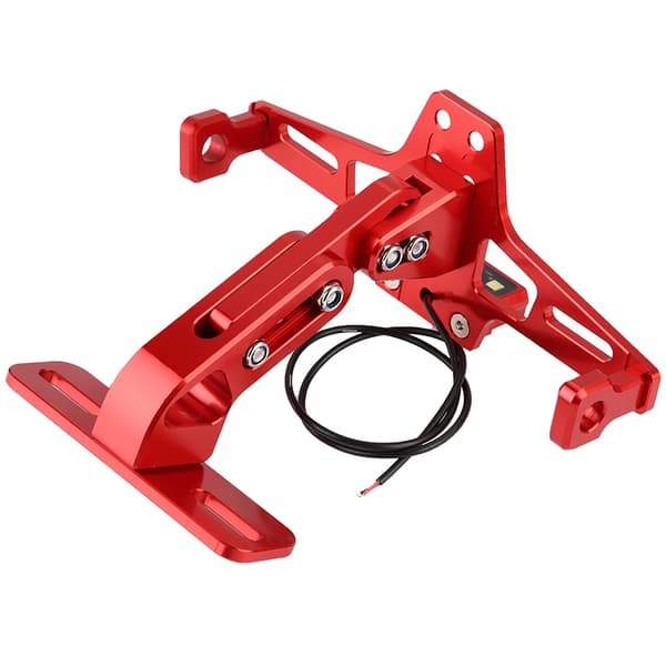 Universalholder til motorcykel bagnummerplade i aluminium med LED-lys