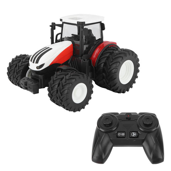 1/24 2,4G Fjärrkontroll Traktorleksak Barn RC-traktor 4-kanals 8-hjul Småbarn Lantbruksfordon Leksaker för över 3 år Pojkar Flickor Röd