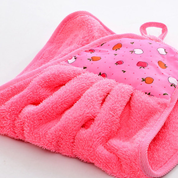 Handduk Rengöringsduk Mikrofiber Hängskål Handavtorkning för kök Badrum Toalett Rosa