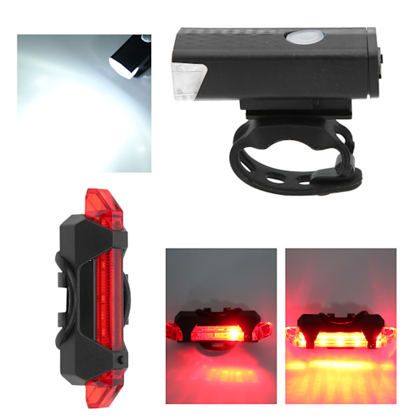 Cykel Forlygter Baglygter Sæt USB Opladning Advarsel Intelligent Sensing Lys Cykling