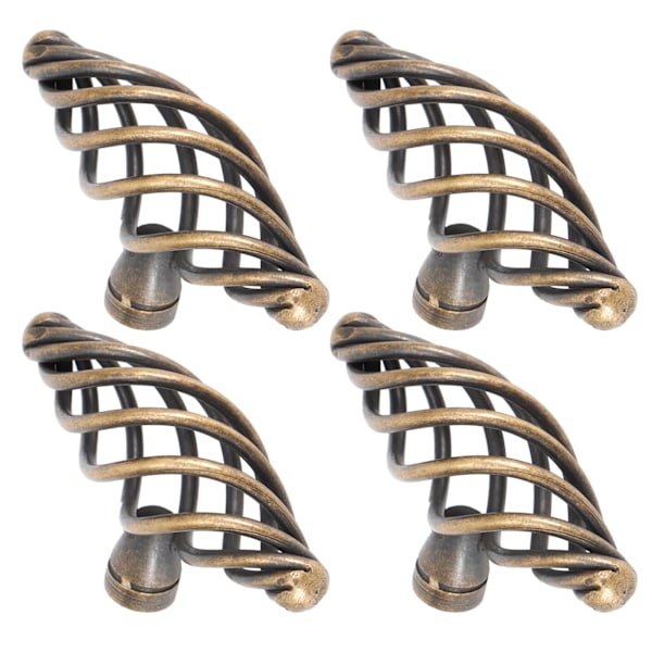 4pcs Door Handle Antique Zinc Alloy Pull Knobs Wardrobe Drawer Cabinet Hardware Accessories