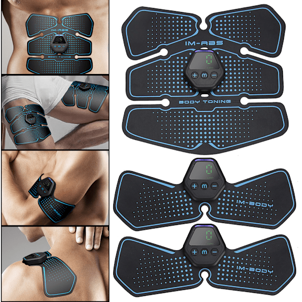 EMS Mavemuskeltræner Digital Display Opladning Træning Fitness Patch