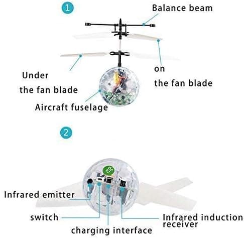 Flyvende bold fjernstyret børnelegetøj klæbrig bold børnehelikopter B[LD]
