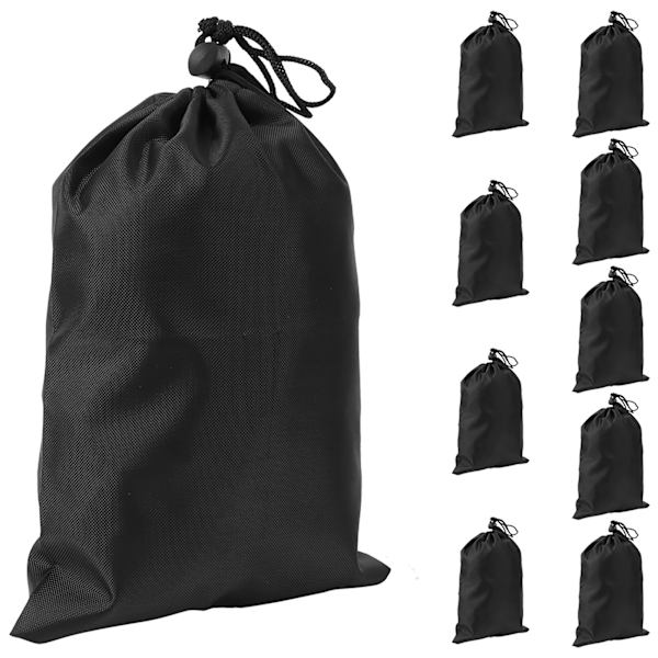 Svart dragväska Polyester dragsko Vattentät förvaringsväska med hopprep