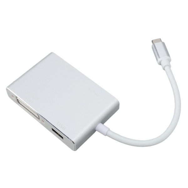 4-in-1 USB C Hub, Type C to USB 3.1 HDMI DVI VGA Adapter, Multiport Latausliitäntä