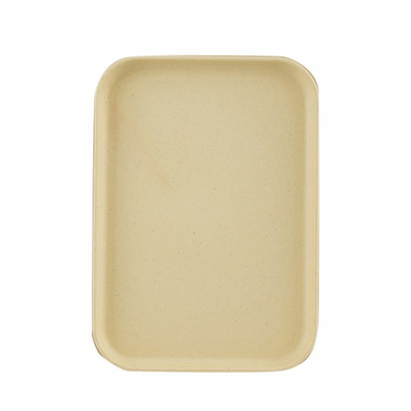 Kök Serveringsbricka Vetehalm Rektangulär nordisk stil Cupcake Frukt Snack Tebricka för hemmakontor Restaurang Gul S (Ca 25x17cm / 9,8x6,7in)