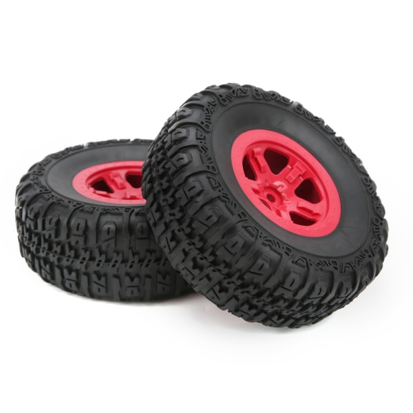 2 kpl vanteita ja renkaita Traxxas Slash 1/10 RC Short Course -kuorma-autolle, päivitysosia, punainen