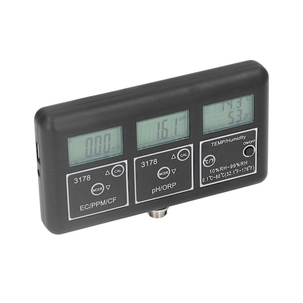 Vattenkvalitetsmätare 7in1 PH ORP EC TDS CF Fukttemperatur Vattentestmätare för akvarietank Fish TankUS Plugg 110V