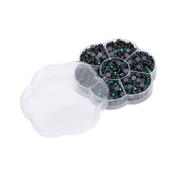 1000 stk Rhinestones Glass DIY Dekorative Neglekunst Tilbehør for Klær Sko JM201 Mørkegrønn