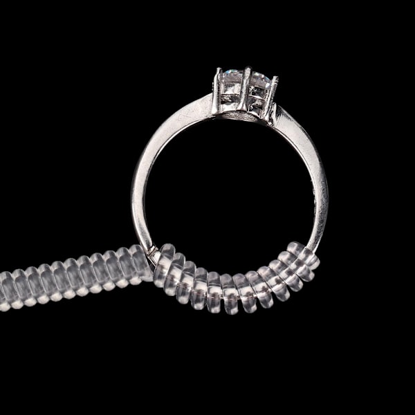 4st Plast Transparent Ring Storlek Adjuster Guard Spännare Smycken Resizing Tool (Large)