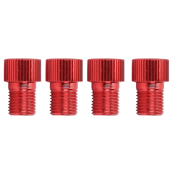 4 stk. Cykel Luftpump Adapter til Presta til Schrader Konverter (rød)