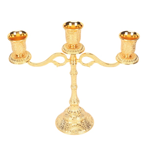 3 Arms Legering Kandelaber Vintage Style Elegant Ljusstake Hållare för Hemmarestaurang