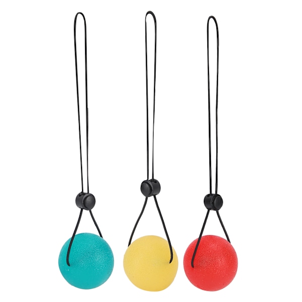 3st Stressavlastande greppboll Hand handledsrehabilitering Styrketräning Massageboll (Gul 15 grader blå 30 grader grön 35 grader)