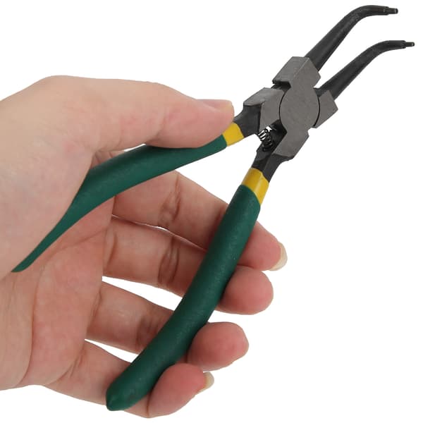 Circlip Pliers Bent Internal Pliers Tool Steel Spring-Loaded Handle Snap Ring Pliers Hand Tool