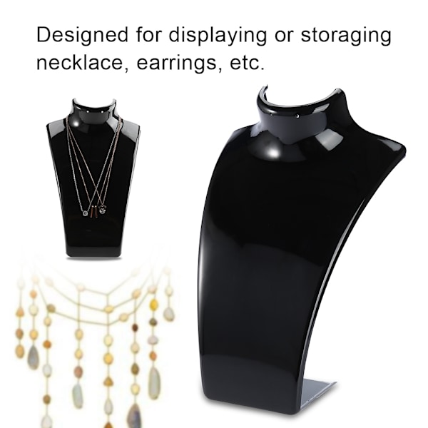 Halsband Örhängehållare Skyltdocka Huvud Bystställ Modell Shop Smycken Displayställ (svart)