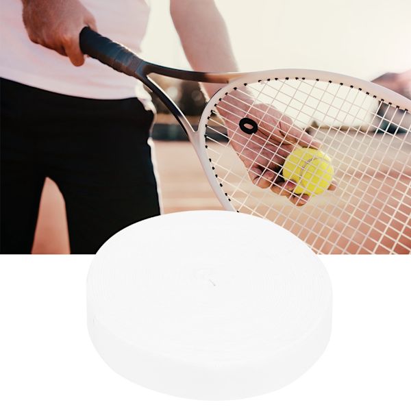 10M polyesterikuituinen hikoilunimeävä liukumaton sulkapallomailan kahvanauha Hengittävä pehmeä tuntuma Tennismailan hikoilunauha (valkoinen)