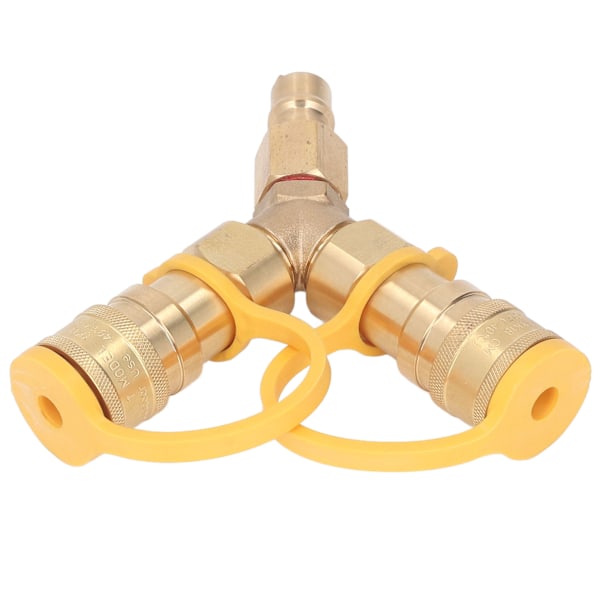 Y-splitter Naturgass Hurtigkoblingsadapter for Griller Generatorer Uteplassvarmere Pizzastener Uteplassbål 3/8 tommer