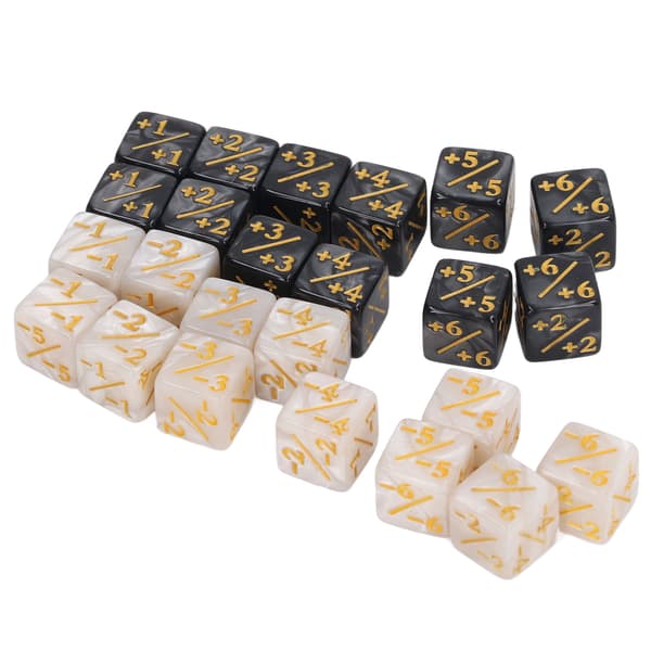 24-piece Dice Counters Acrylic Marble Creature Stats Clear Number Compatible Dice Counters for Card Games