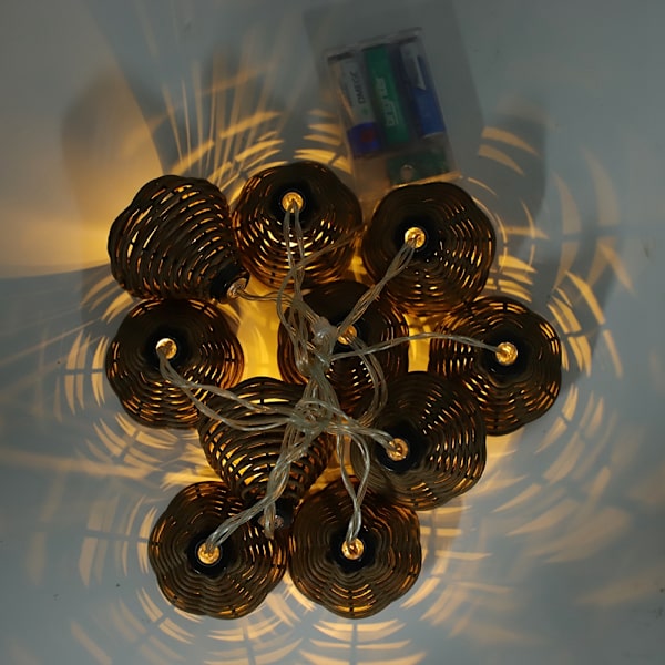 10 stk Rottinglamper Lysstreng LED Rottingkugler Fairy Lights Bryllup Hjemindretning