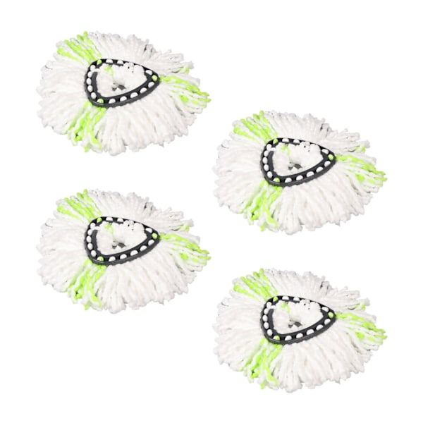 4 kpl Spin Mop -vaihtopää Kolmionmuotoinen Uudelleenkäytettävä Mikrokuituinen Pyörivä Moppipää Lattian Puhdistukseen Vihreä 4 kpl