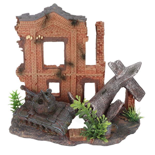 Akvarium Tower Dekorasjon Kunstig Plan Crash Resin Fiskedam-dekorasjon for ferskvann og saltvannstanker