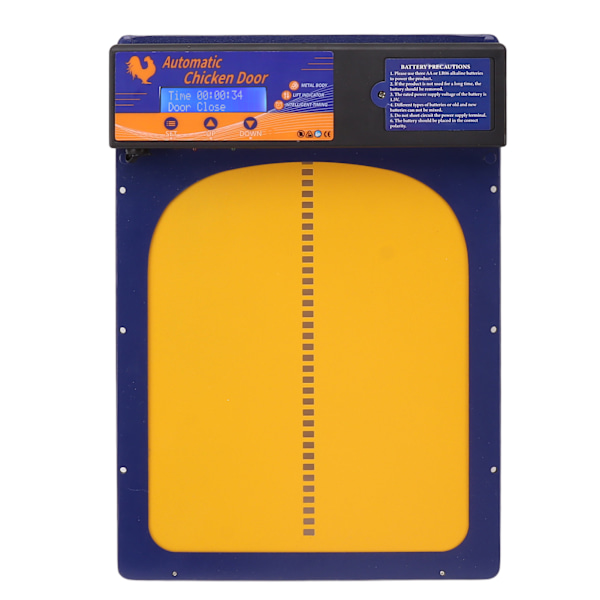 Automatisk Kyllingehusdør med Timer Aluminiumlegering IP45 Vandafvisende LED-skærm Batteridrevet Automatisk Kyllingehusdøråbner til Farm Jewel Blue