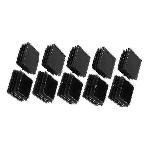 40x40mm sorte plastikendestykker til firkantede møbelrør (20-pak)