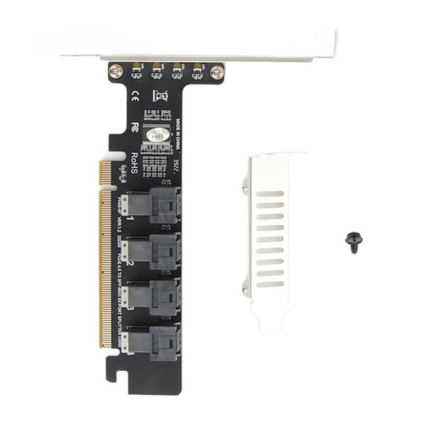 PCIE U.2 -sovitin kortti PCIE X16 4 porttiin U.2 NVME SFF8643 SFF8639 PCIE Split laajennuskortti LED-indikaattorilla