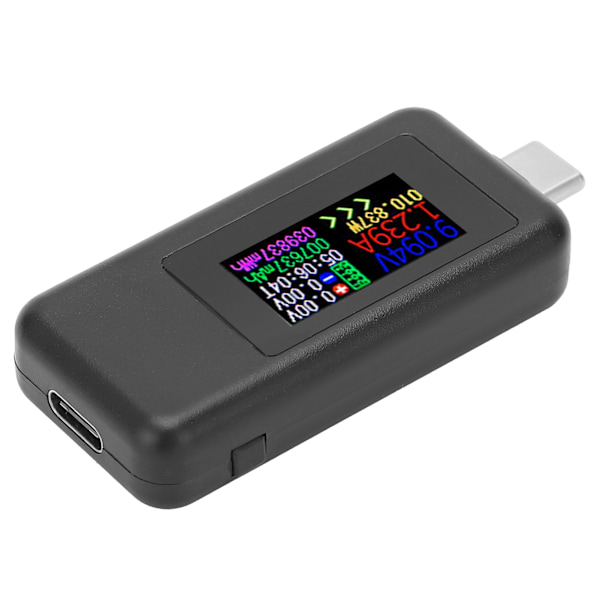 USB C Power Tester Spänning Ström 2 i 1 Meter Voltmeter Amperemeter Färgskärm DC4‑30V