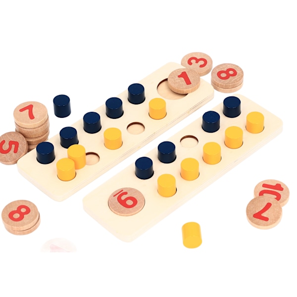 Træ Tællepinde Legetøj med Opbevaringspose Ti Gitter Array Uddannelsesmæssige Nummer Sortering Matematik Spil