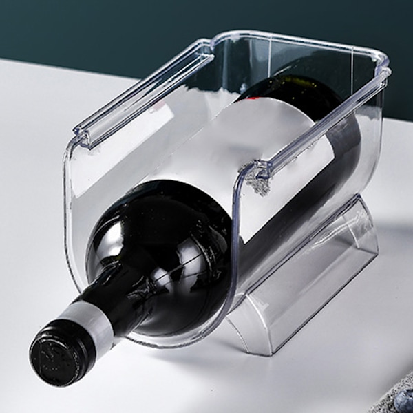 Vinorganisator Stapelbar Plast Transparent Water Bear Flaskhållare för Home Display 1 Flaska Transparent