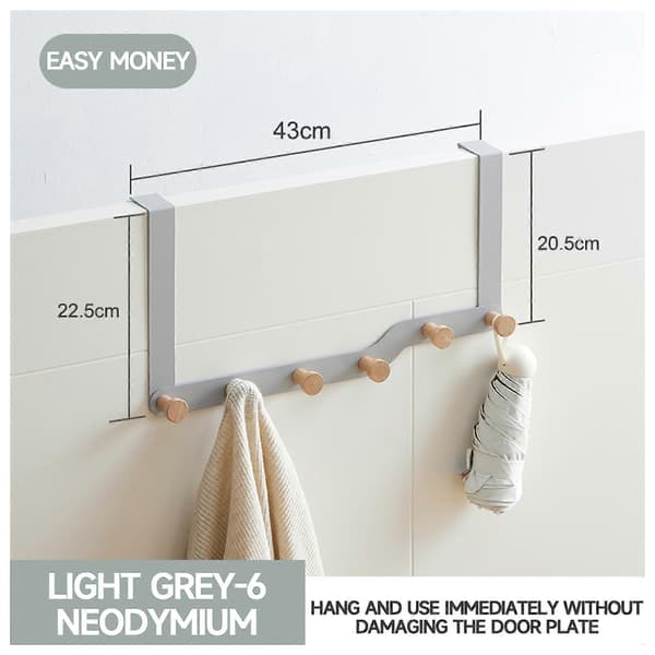 Galgar Dörr Bak RockKompatibel medvaring Klädjacka Kompatibel med Hall Sovrum Light Luxury Grey 6